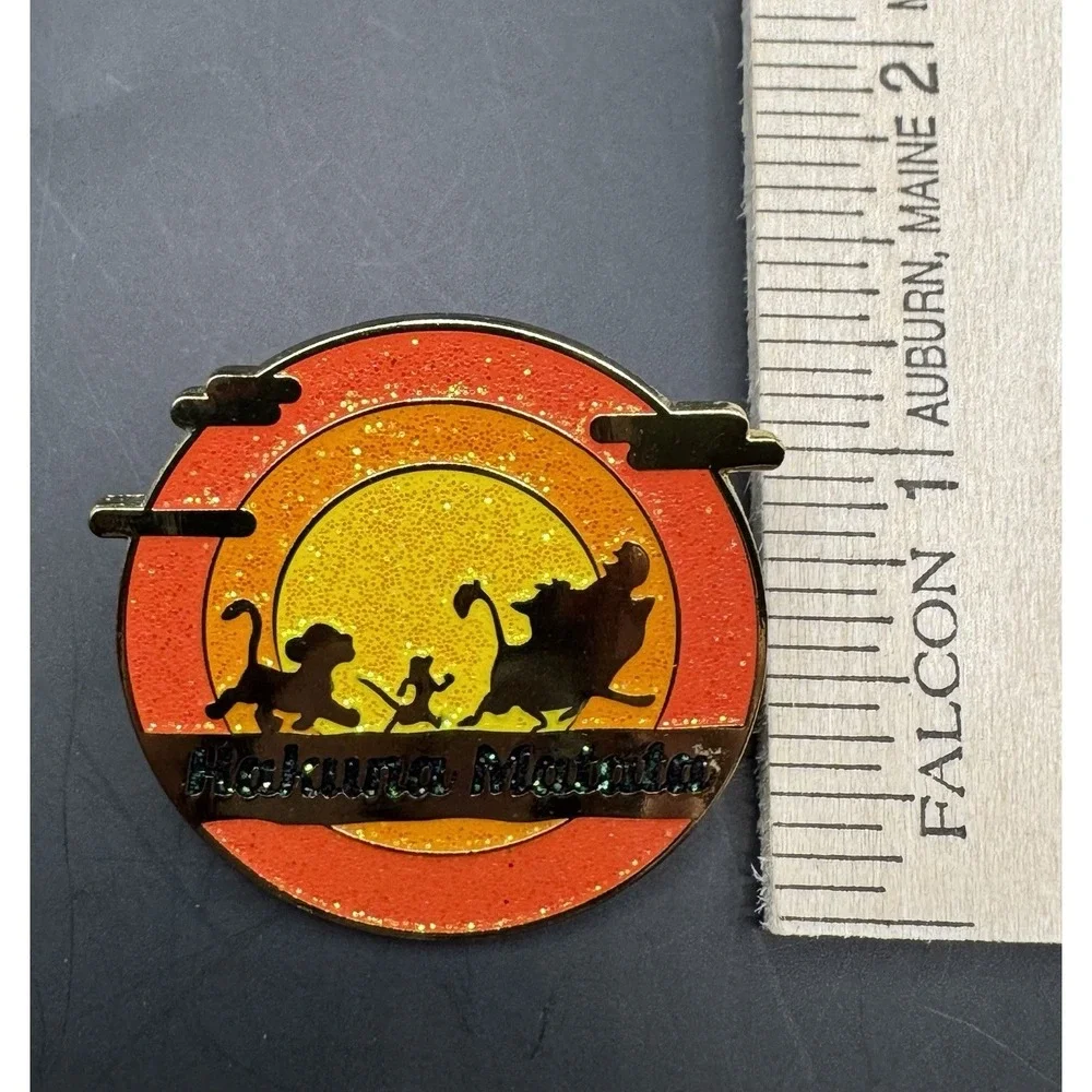 Disney Lion King Hukuna Matata Sunset Background Glittery Lapel Hat Jacket Pin